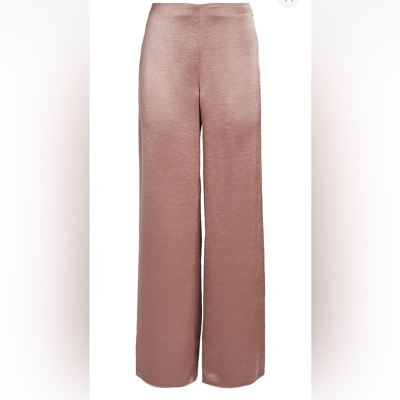 Vince Pants - Vince Satin Wide-Leg Trousers in Terra Rose size M